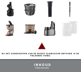 Niceey Slowjuicer - 900ml - Zwart