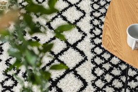 Tapijt PROMO BERBER SAFI N9040 wit / zwartrand, Barber, marokkaanse shaggy