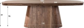 Eettafel Deens Ovaal 240 Cm - 240 X 105cm.