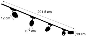 LED Modern railsysteem met 4 Spot / Opbouwspot / Plafondspots zwart 1-fase - Magnetic Eggy Modern Binnenverlichting Lamp