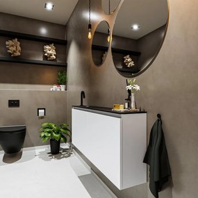 Mondiaz Ture 120cm toiletmeubel talc met wastafel urban links 1 kraangat