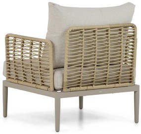 Stoel en Bank Loungeset Wicker/Aluminium/Aluminium/wicker Taupe 4 personen Coco Ibiza