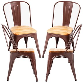 Pakket 4 Stoelen Torix Natuurlijk Hout