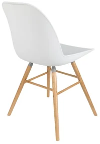 Zuiver Albert Kuip Witte Kuipstoel Met Houten Poten