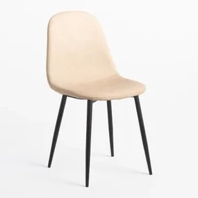Glamm Kunstleren Eetkamerstoel Beige – Crème & Zwart - Sklum