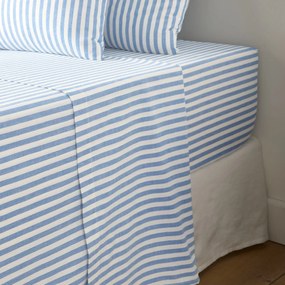 Plat laken van katoen, Soizic blauw