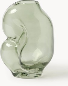 Handgemaakte glazen vaas Gleam, H 18 cm