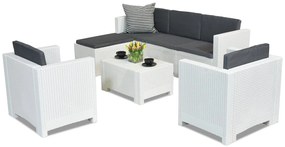 Colorado Relax Corner 6 witte Bica technorattan loungemeubelset