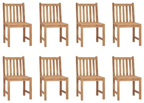 vidaXL Tuinstoelen 8 st met kussens massief teakhout