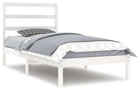 vidaXL Bedframe massief grenenhout wit 100x200 cm