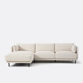 Hoekbank links, fijne badstof, Victor