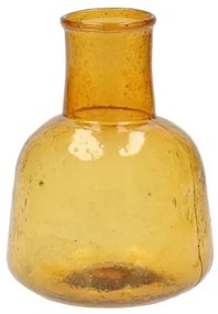 Vaasje, gerecycled glas, donkergeel
