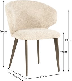 Bruin Potige Eetstoel Beige