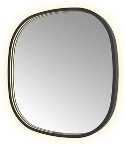 Hotbath &More Contour spiegel deens ovaal 60x60cm geborsteld zwart PVD