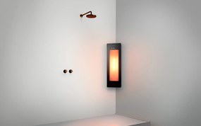 Sunshower Round One Small Black inbouw infrarood 33x95x10cm hoekopbouw