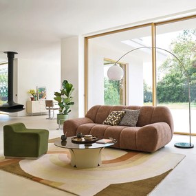 Bank in fluweel, 3-zit, Nuria