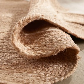 Rond vloerkleedØ120cm in jute, handgevlochten, Hempy