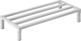VEVOR Aluminium opbergrek, 48 x 20 inch commerciële vloerplank voor voedsel, 8 inch boven de grond, draagvermogen van 1800 lbs, volledig gelast aluminium opbergrek, voor opslag in restaurants, keukens, garages en voertuigen