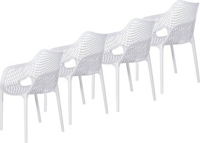 Garden Impressions Air XL kunststof tuinstoel wit - set van 4 stuks