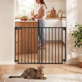 VEVOR Traphekje 720-1085 mm Verstelbare Breedte, 760 mm Hoog Deurhekje, Kinderveiligheidshekje met Boorset (zonder Grondstang), Kinderveiligheidshekje voor Trappen, Deuropeningen & Woonruimtes, Zwart