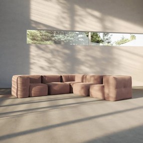 Soft Zitzak Indoor 5 Seater Hoekbank - Corduroy Rose