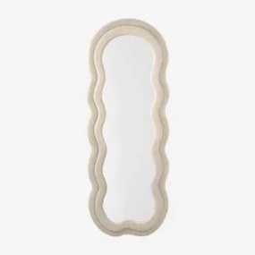 Wandspiegel 60x160 Cm Gestoffeerd Evelyn Chenille White - Sklum