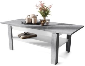 ASTI-R Millenium beton/wit mat - moderne salontafel met uitschuifbaar blad