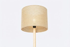 Landelijke Vloerlamp Hout Met Linnen Kap Naturel - Mels Taupe