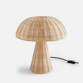 Lamp, paddestoel vorm in rotan, Mirko