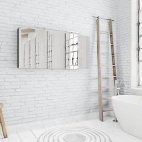 Zaro Beam antraciet spiegelkast 150x70x16cm 3 deuren