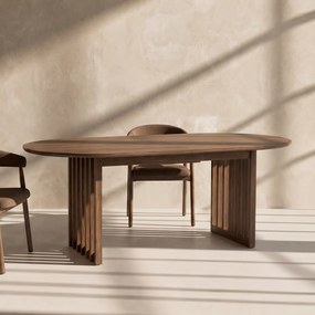 Dutchbone Barlet Walnut Uitschuifbare Eettafel Ovaal Walnoot