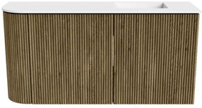 Mondiaz Joya 80cm toiletmeubel ronding links dusk met wastafel faye rechts 1 kraangat talc