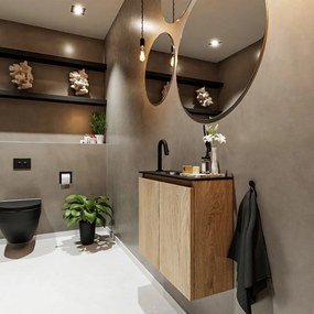 Mondiaz Ture 60cm toiletmeubel washed oak met wastafel urban links 1 kraangat