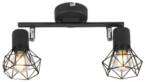 Art Deco Spot / Opbouwspot / Plafondspot zwart draai- en kantelbaar 2-lichts - Mosh Modern E14 Binnenverlichting Lamp
