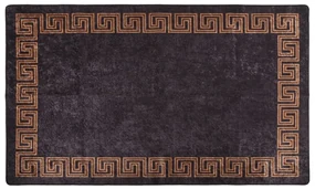 vidaXL Vloerkleed wasbaar anti-slip 120x180 cm zwart en goudkleurig