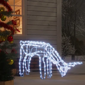 vidaXL Kerstfiguur rendier inklapbaar met 144 LED's koudwit