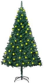 vidaXL Kunstkerstboom met LED's en dikke takken 180 cm groen