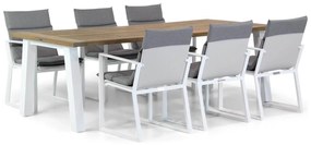 Tuinset 6 personen 240 cm Textileen Wit Lifestyle Garden Furniture Treviso/Glasgow