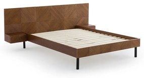 Bed met ingebouwde nachtkastjes en beddenbodem, Jérem