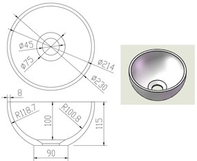 SSI Design Solid Surface Micro Waskom 23cm Wit