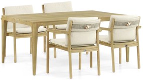 Tuinset 4 personen 180 cm Teak Old teak greywash Santika Furniture Santika