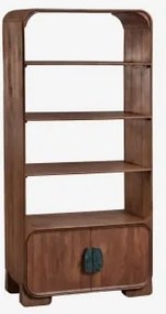 Kivalina 190 Cm Boekenplank Van Mangohout En Natuursteen Groen Marmer Uit Udaipur - Donker Mangohout - Sklum
