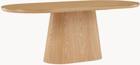 Ovale eettafel Castor met glazen tafelblad, 200 x 90 cm