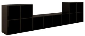 vidaXL 5-delige Tv-meubelset spaanplaat hoogglans zwart