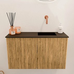 Mondiaz Joya 70cm toiletmeubel oak met wastafel faye rechts zonder kraangat urban