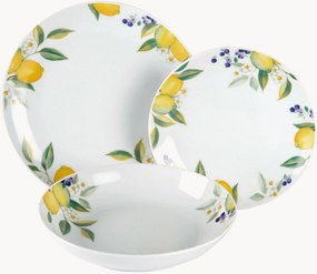 Porseleinen serviesset Lemon, 6 personen, 18-delig