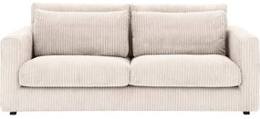 Goossens Bank Ravenia beige, stof, 3-zits, stijlvol landelijk