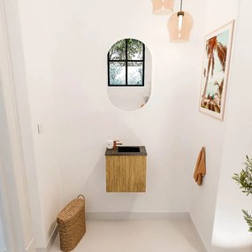 Mondiaz Joya DLux 40cm toiletmeubel oak met wastafel faye rechts 1 kraangat lava