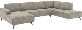 Goossens Hoekbank Hercules grijs, microvezel, 2,5-zits, modern design met ligelement rechts