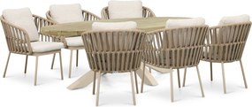 Tuinset 6 personen 240 cm Rope Zand/Beige Coco Elara/Diogo